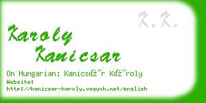 karoly kanicsar business card